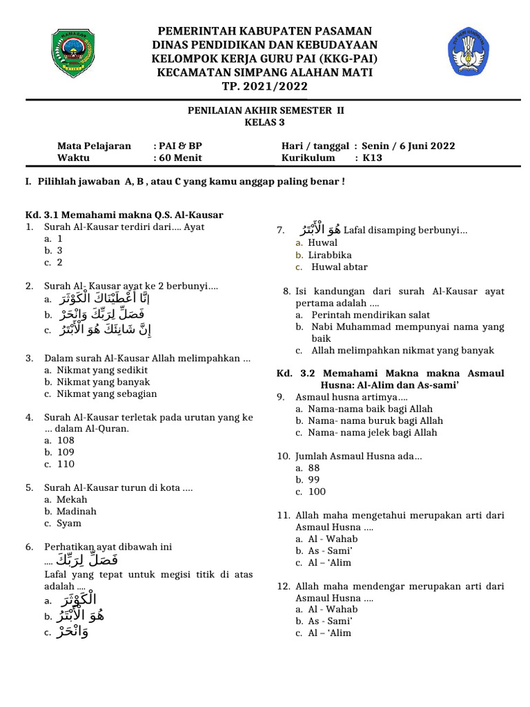 Kelas 3 | PDF
