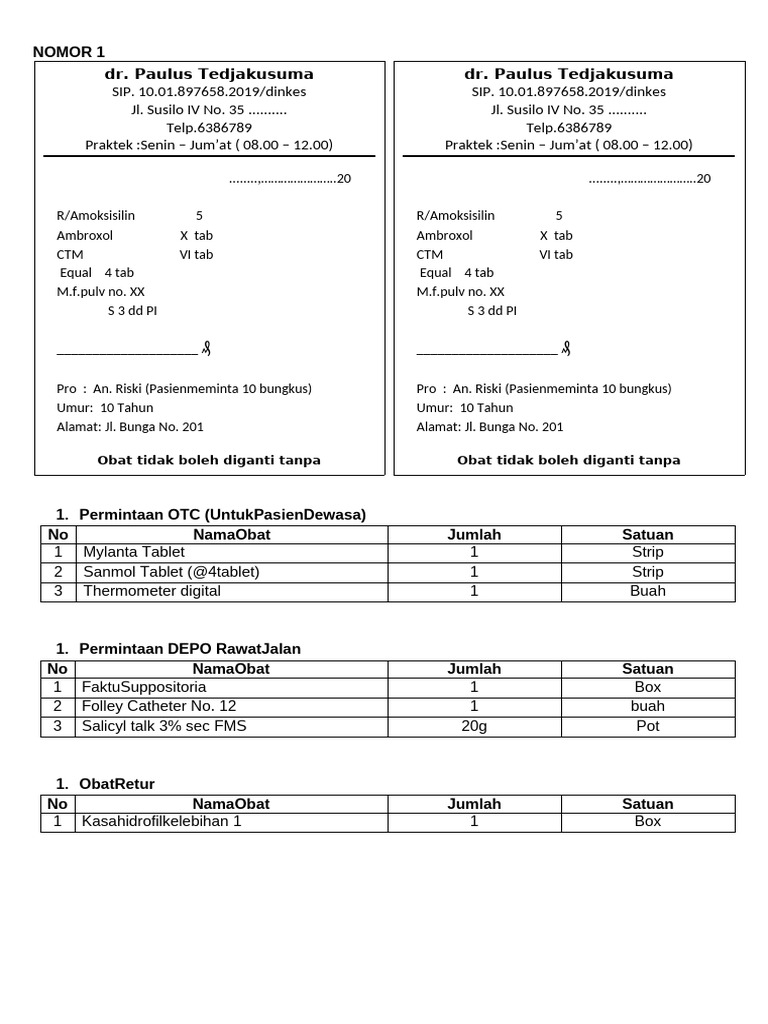 Permintaan Obat Zinc Salep dan Resep | PDF