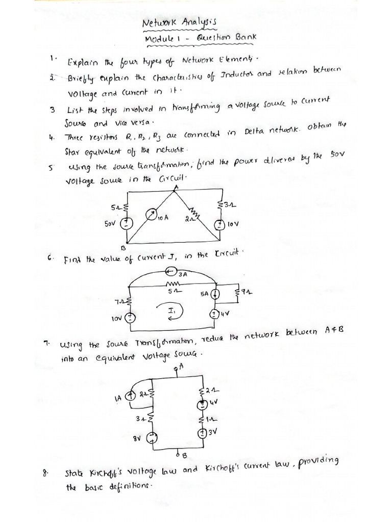 Network+Analysis+ Question+Bank +module+1+ | PDF image.