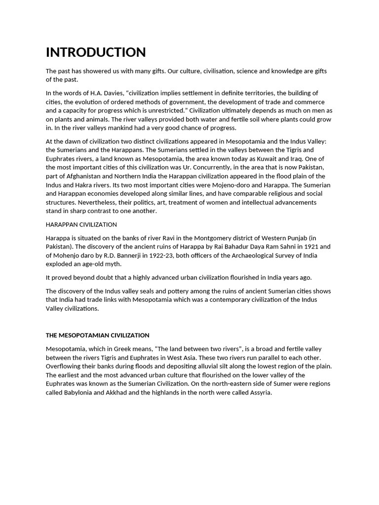Harappan vs. Mesopotamian Civilizations | PDF | Mesopotamia | Sumer