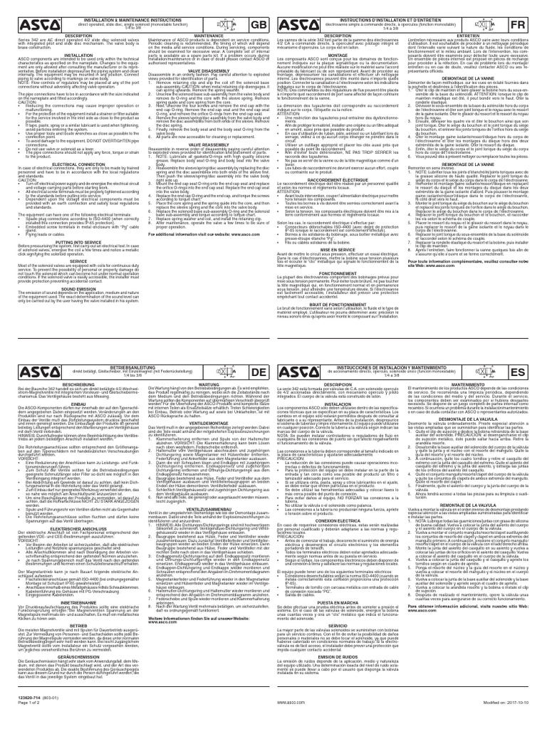 European Instruction Manual Series 342 Ac Direct Operated Solenoid ...