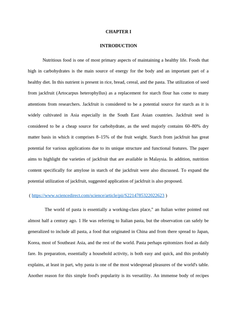 Chapter I | PDF | Pasta | Taste