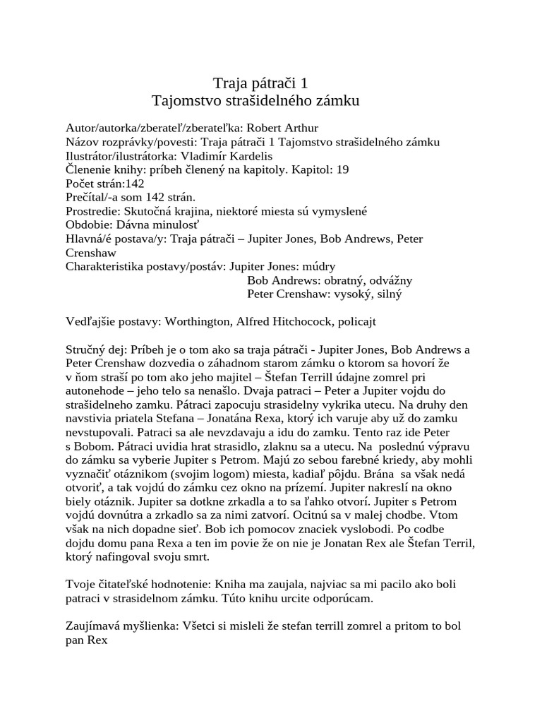 Traja Pátrači 1 | PDF