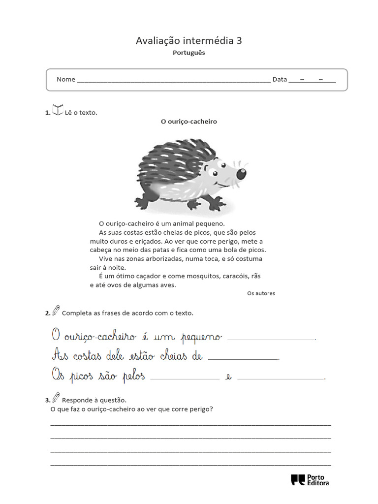 Avaliação Intermédia de Português 3 | PDF | Artes Linguísticas e Disciplina