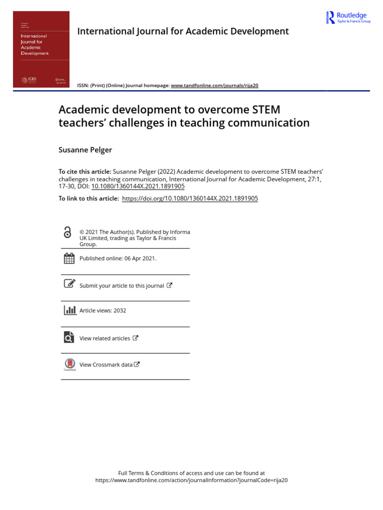 Academic Development To Overcome STEM Teachers Challenges in Teaching ...
