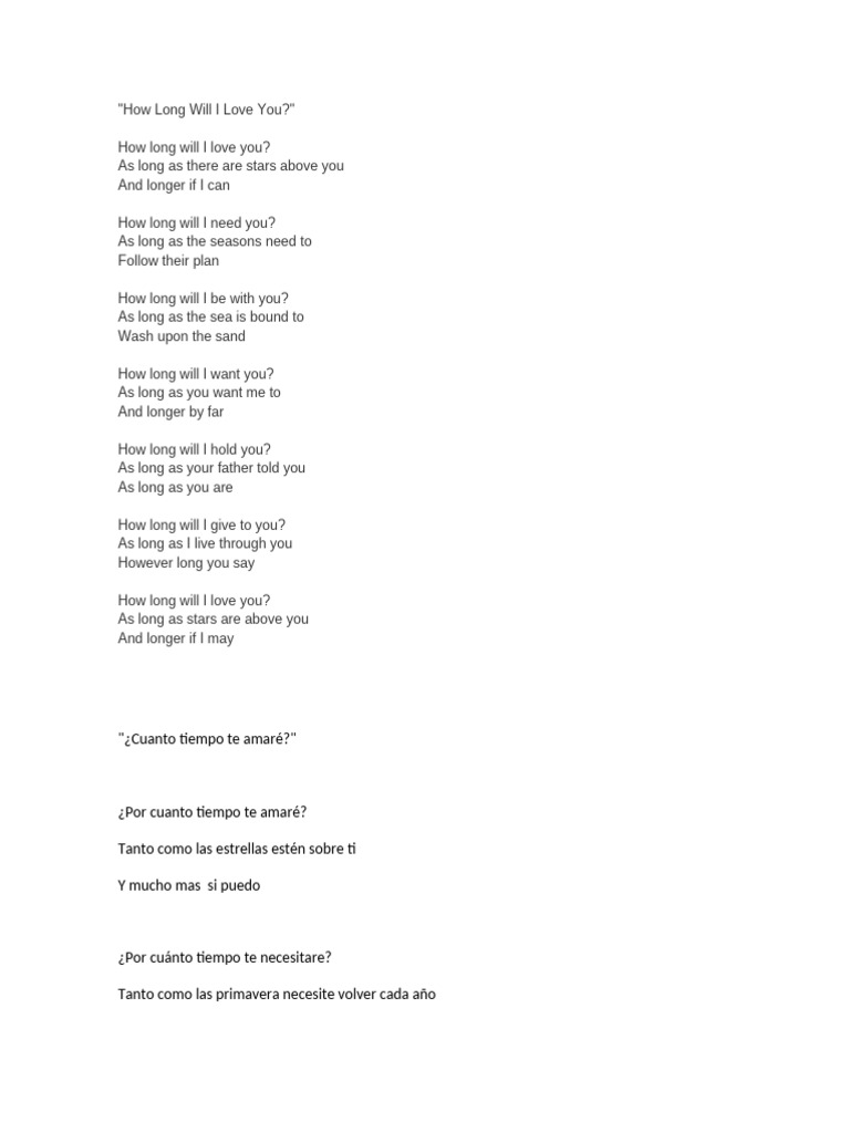 How Long Will I Love You | PDF | Viajes y turismo | Arte
