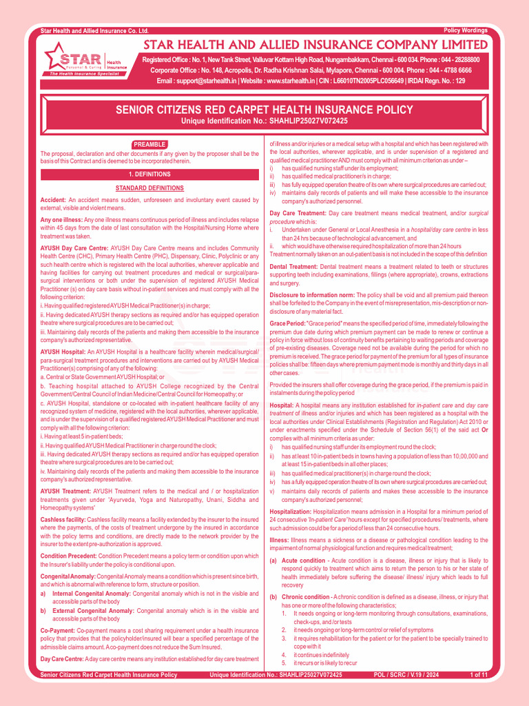 Senior Citizens Red Carpet Policy Overview | PDF | Intensive Care Unit ...