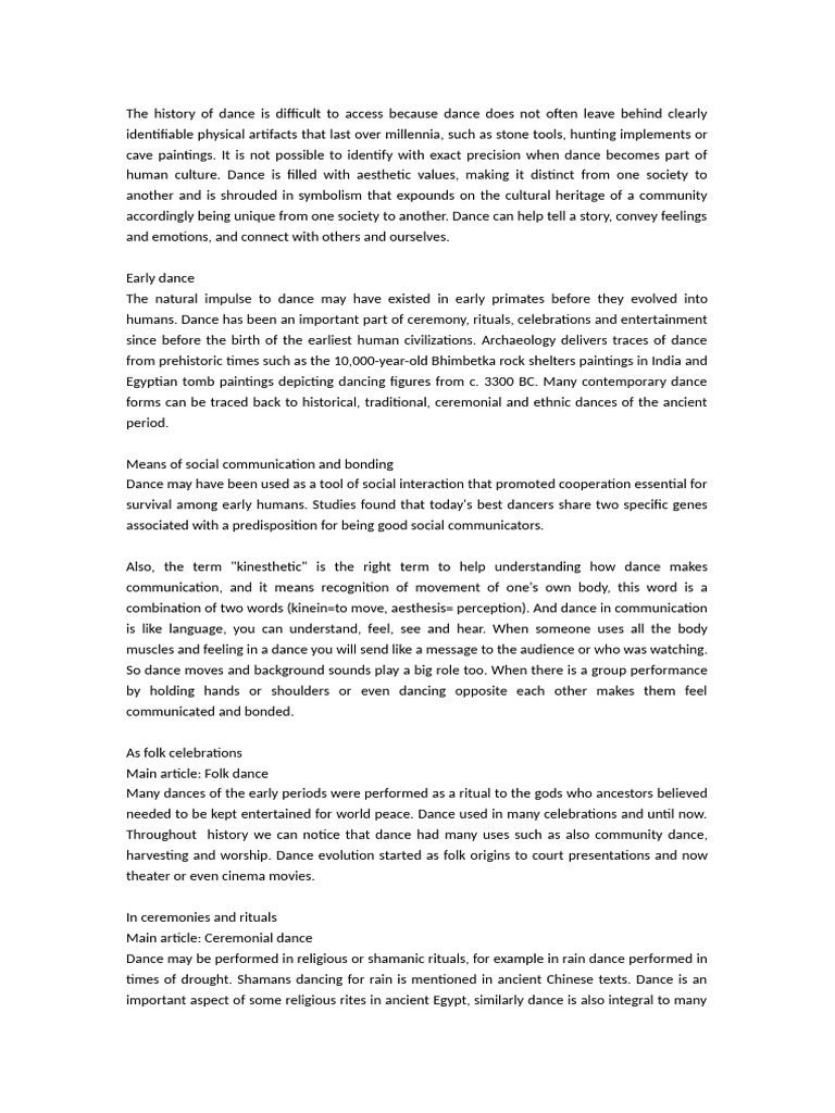 Assessment 2 | PDF | Performing Arts | Dances