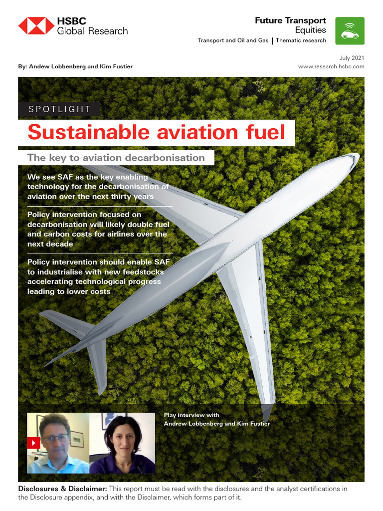 Sustainable Aviation Fuel: Key to Decarbonisation | PDF | Climate ...