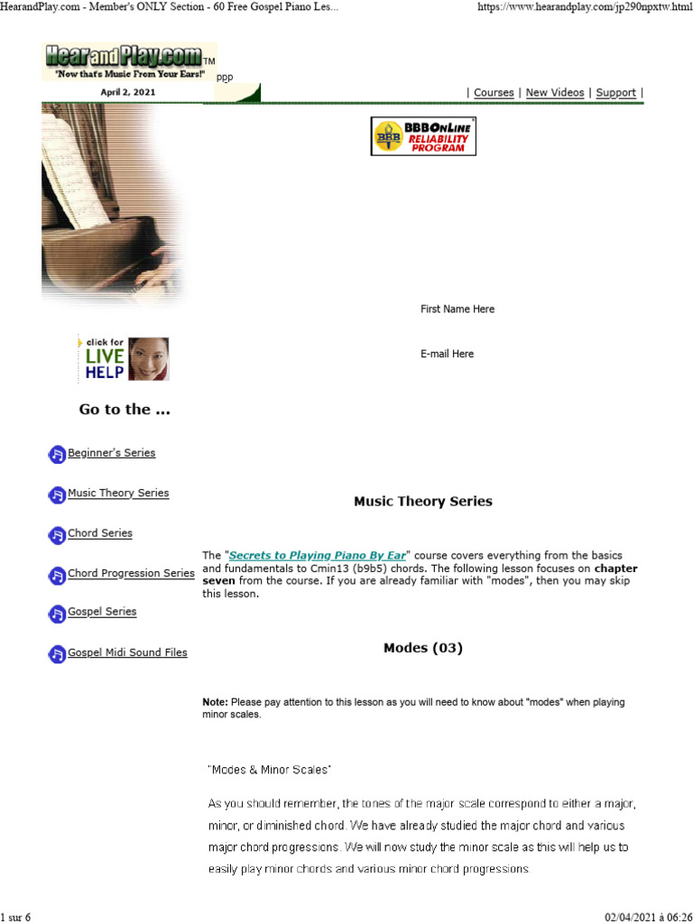 Modes | PDF | Piano | Music Theory
