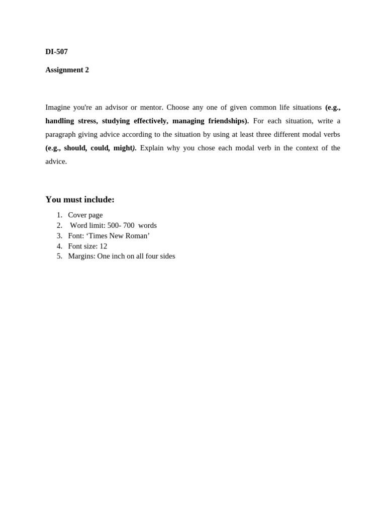 DI-507 Assignment 2 | PDF