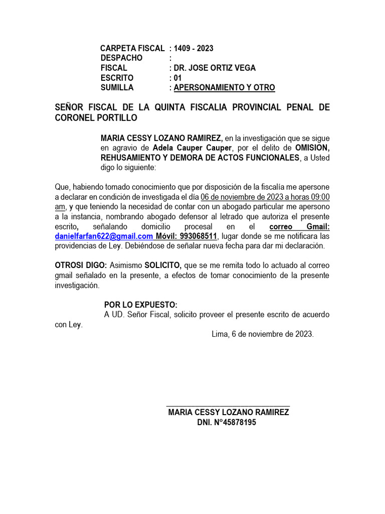 Apersonamiento Cessy | PDF | Política | Derecho