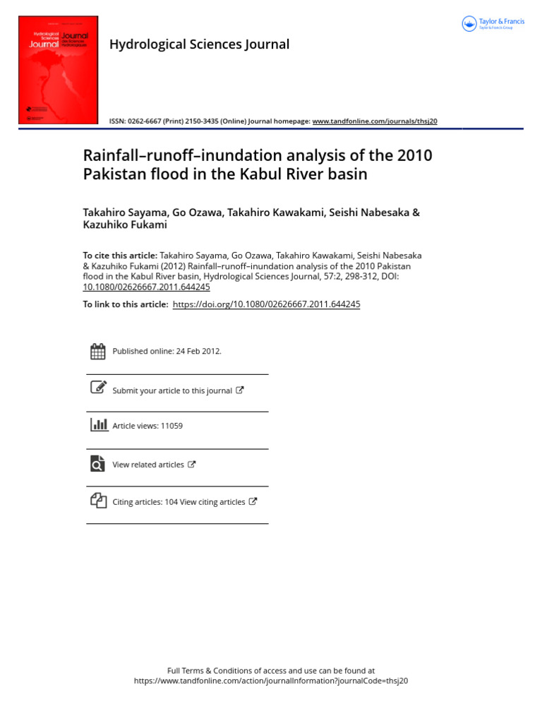 Rainfall Runoff Inundation Analysis of The 2010 Pakistan Flood in The ...