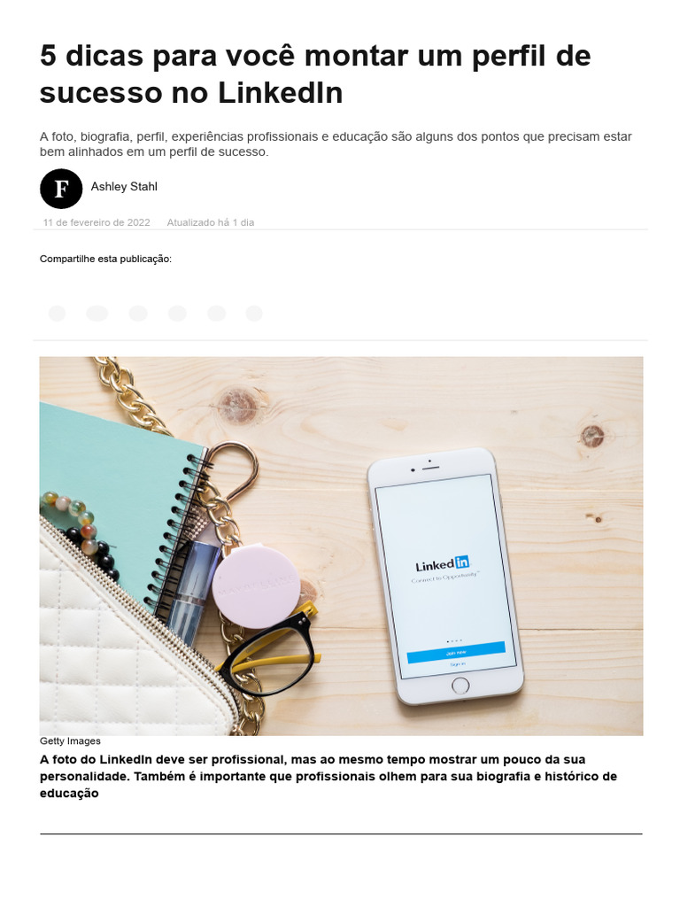 5 Dicas para Perfil de Sucesso no LinkedIn | PDF | LinkedIn