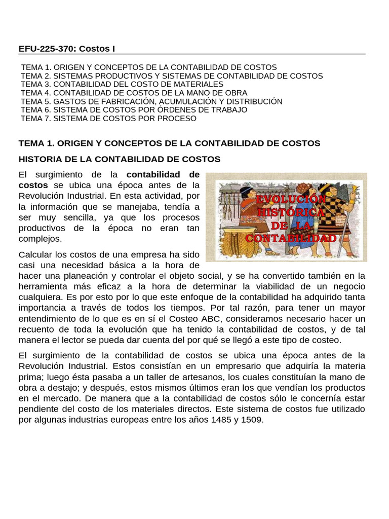 Origen de la Contabilidad de Costos | PDF | Costo | Contabilidad de costos