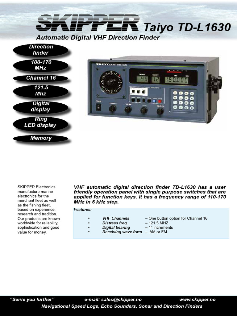 TD L1630Brochure04022011 | PDF | Very High Frequency ...