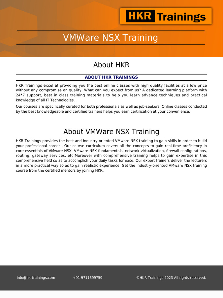 NSX-T Syllabus | PDF | Virtual Private Network | Expert