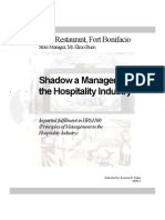 Shadow A Manager in The Hospitality Industry: 1521 Restaurant, Fort Bonifacio
