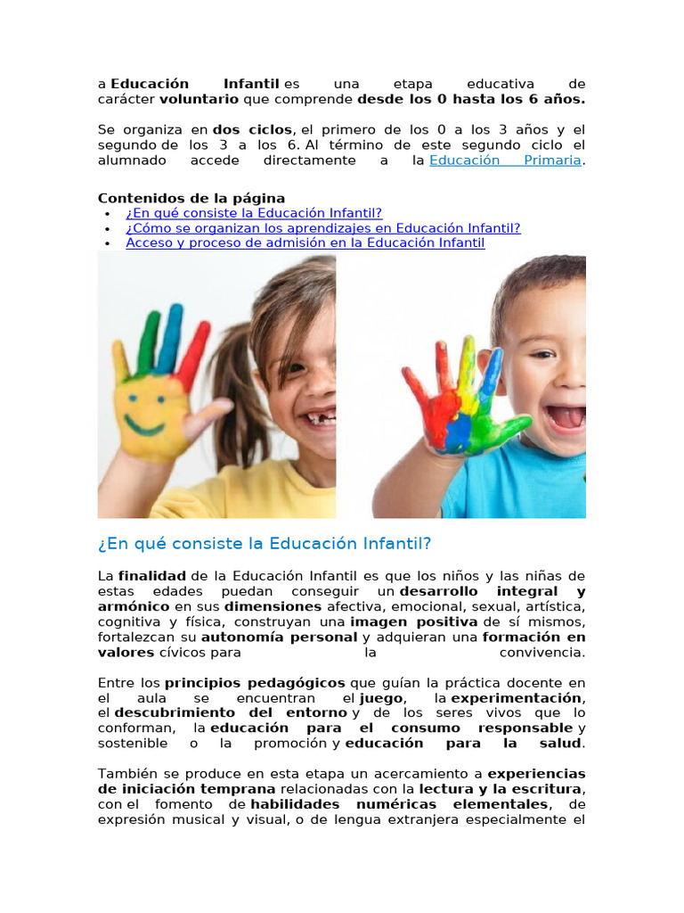 Educacion | PDF | Educación de la primera infancia | Plan de estudios