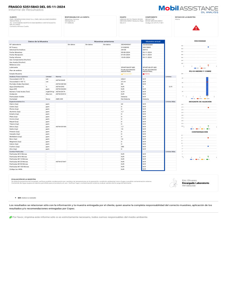 Informe Muestra 53515843 2C CFI FLT 501 05 11 2024 | PDF | Compuestos ...