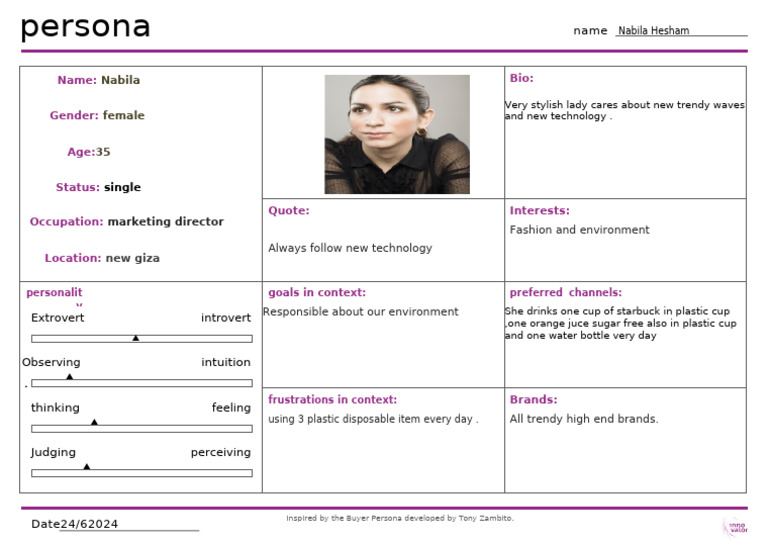 Persona Template - Docx Female | PDF