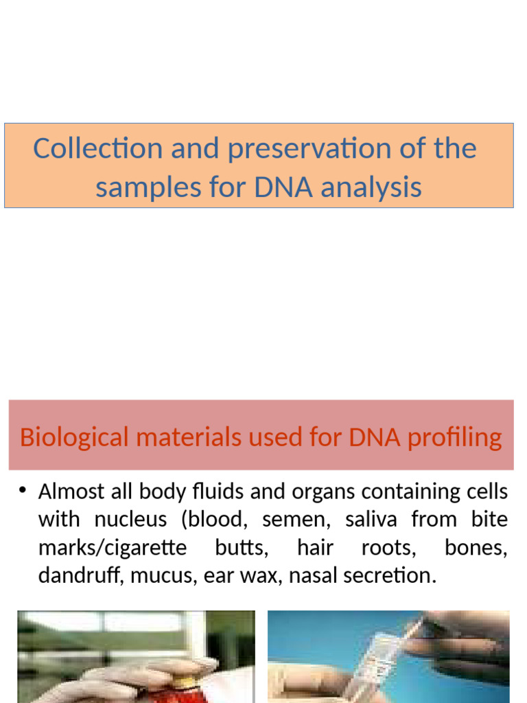 DNA Sample Collection and Preservation Guide | PDF | Blood | Staining