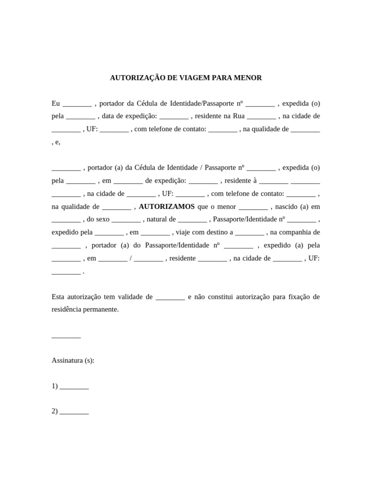 Modelo De Solicitacao De Liberacao Para Viagem Modelo De Documentos ...
