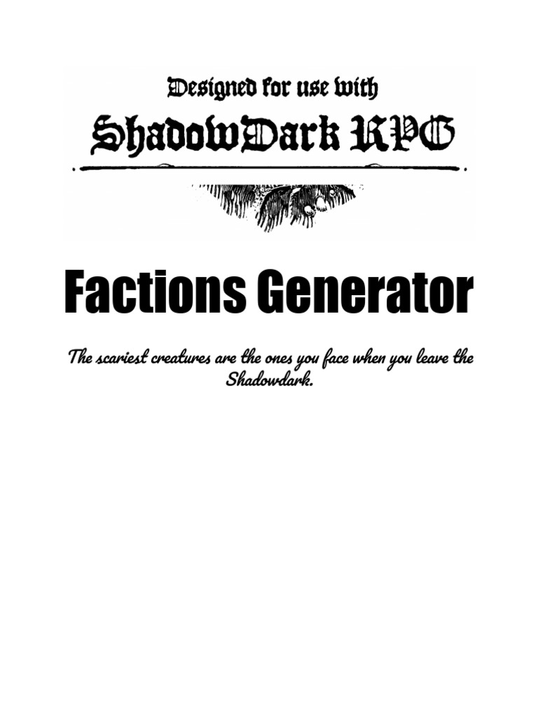 Factions Generator | PDF