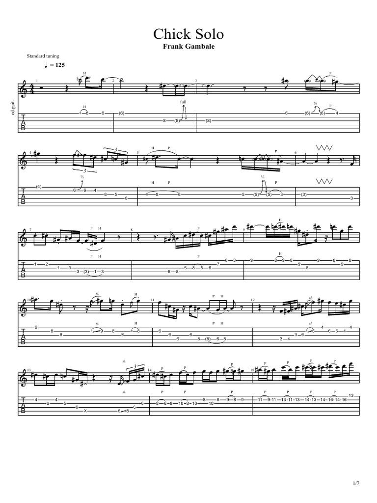 Chick Solo de Frank Gambale - Partition | PDF