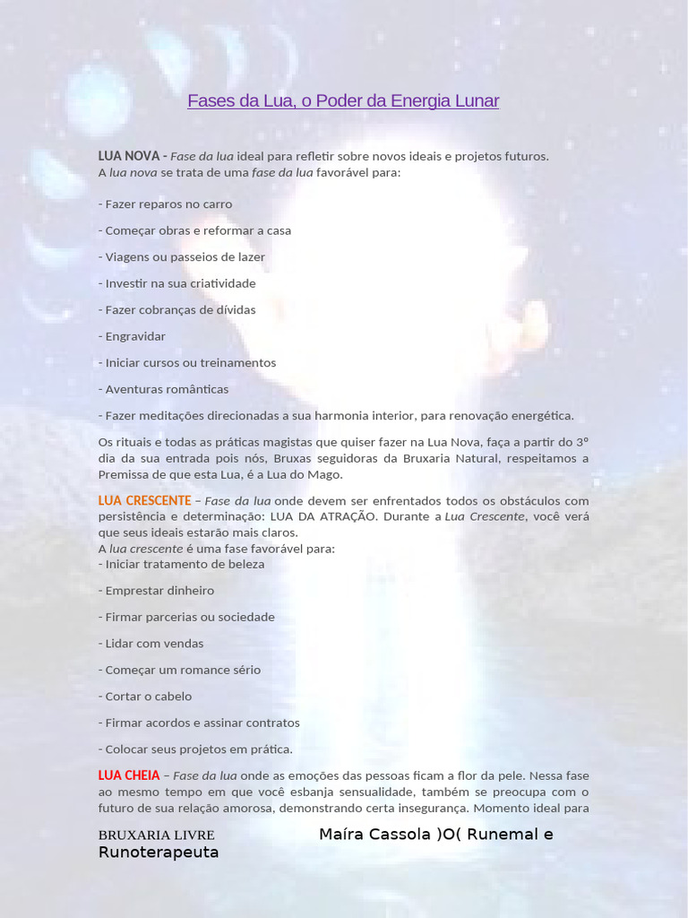 Fases da Lua e Seus Poderes Mágicos | PDF | Lua | Celtas