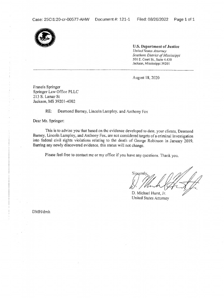 Department of Justice Notification | PDF