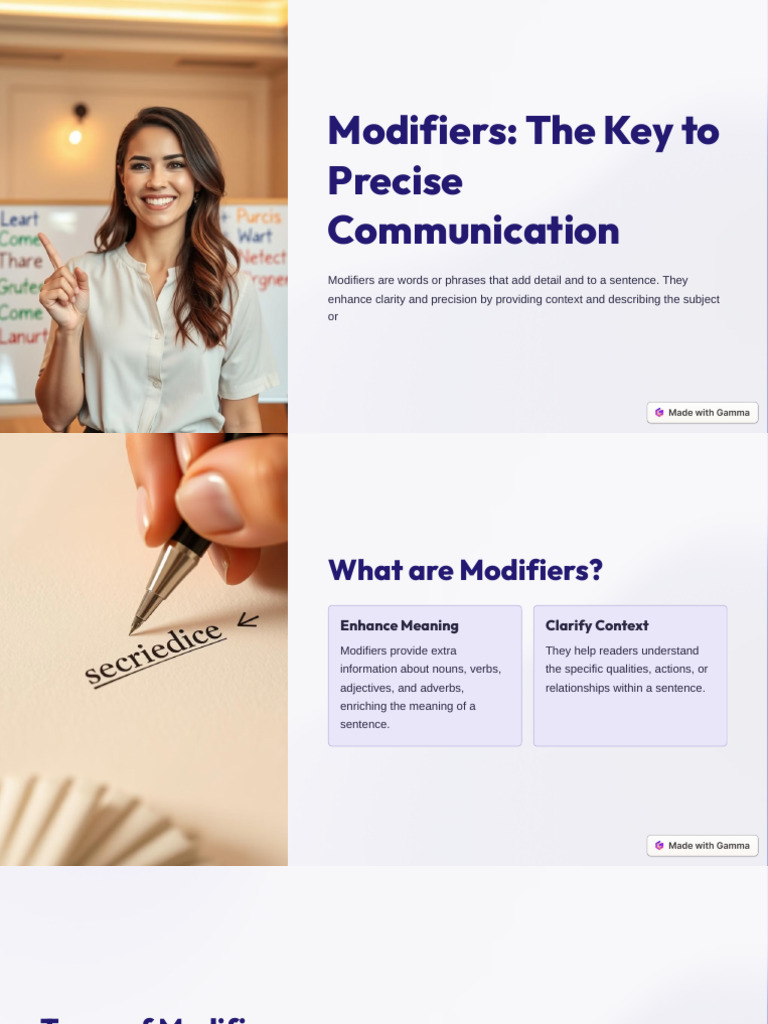 Modifiers The Key To Precise Communication | PDF