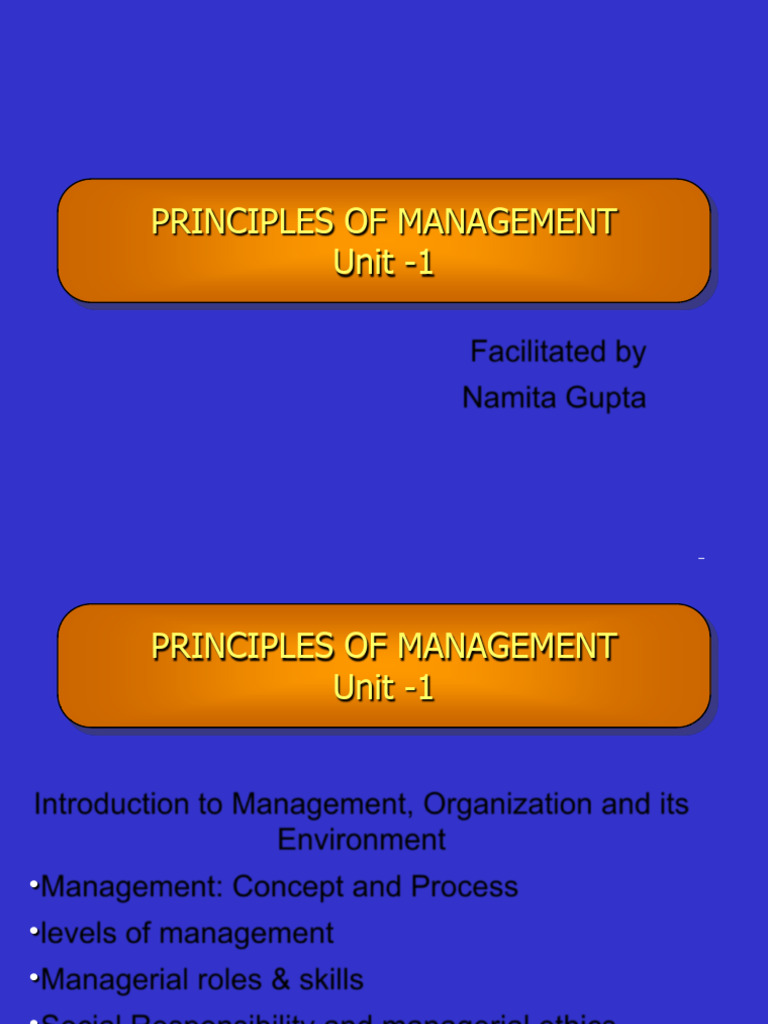 Handout Unit 1 POM | PDF | Goal | Employment