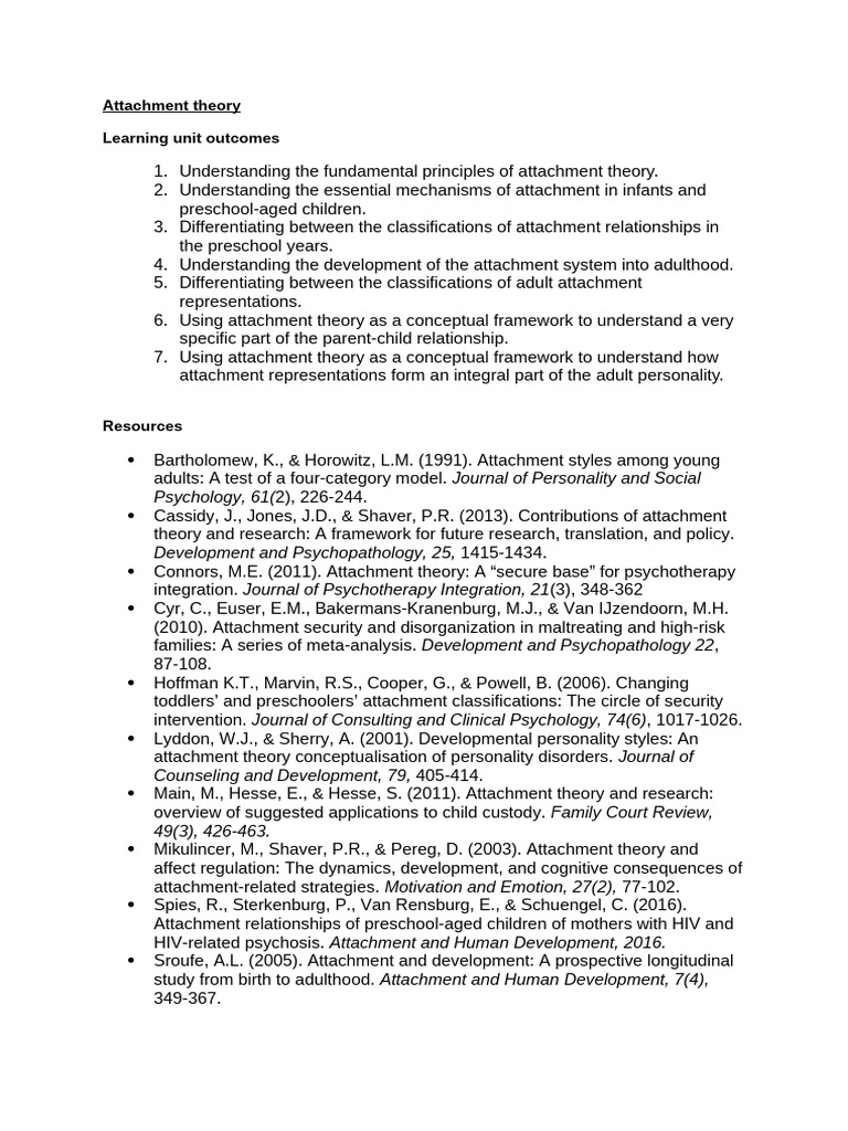 Understanding Attachment Theory Basics | PDF | Attachment Theory ...