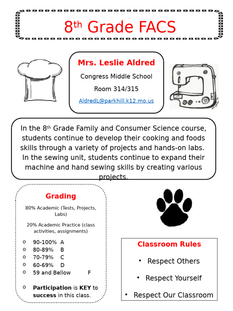8th+Grade+FACS+Syllabus+21 22+ + | PDF