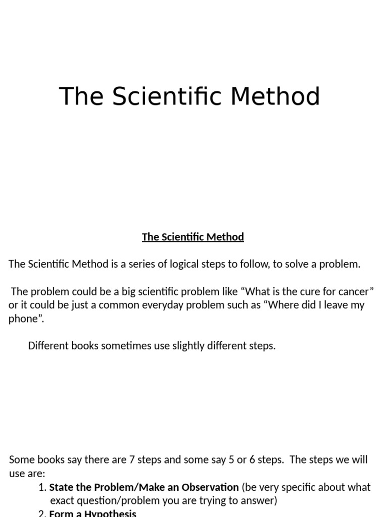 Understanding the Scientific Method Steps | PDF | Experiment ...