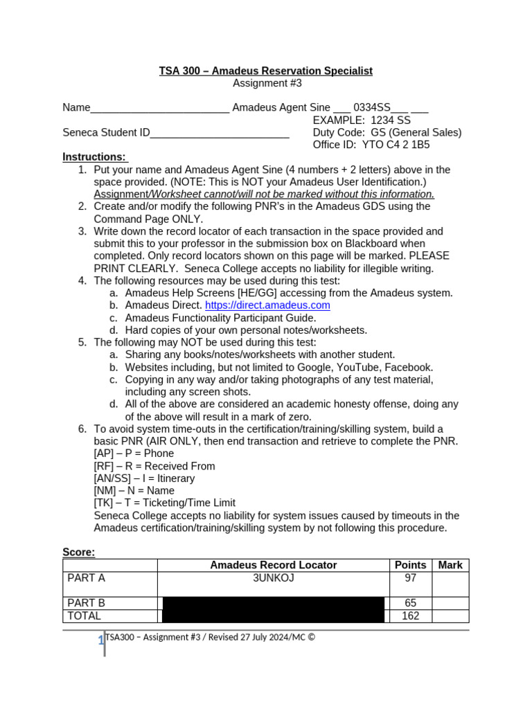TSA Amadeus Assignment Overview | PDF | Transportation Security ...