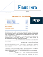 FICHE INFO 4 - Les Sanctions Disciplinaires