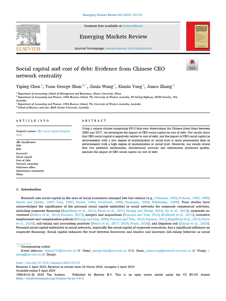 1 s2.0 S1566014124000268 Main | PDF | Social Capital | Social Network