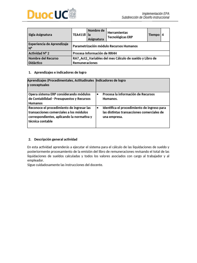 RA7 Act2 Variables Del Mes Calculo Sueldo y Libro de Remuneraciones ...