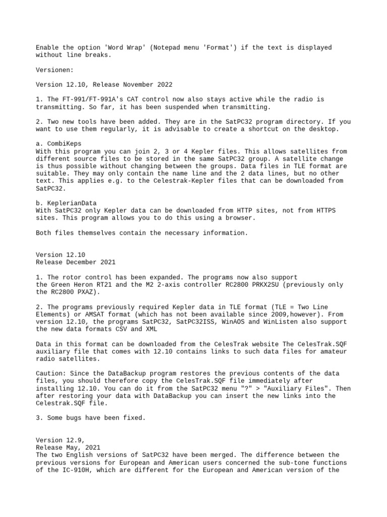 SatPC32 Software Update Overview | PDF | Radio | Computer File