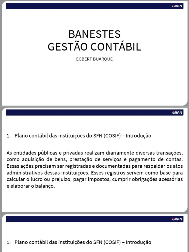 Plano Contábil das Instituições Financeiras | PDF | Contabilidade ...
