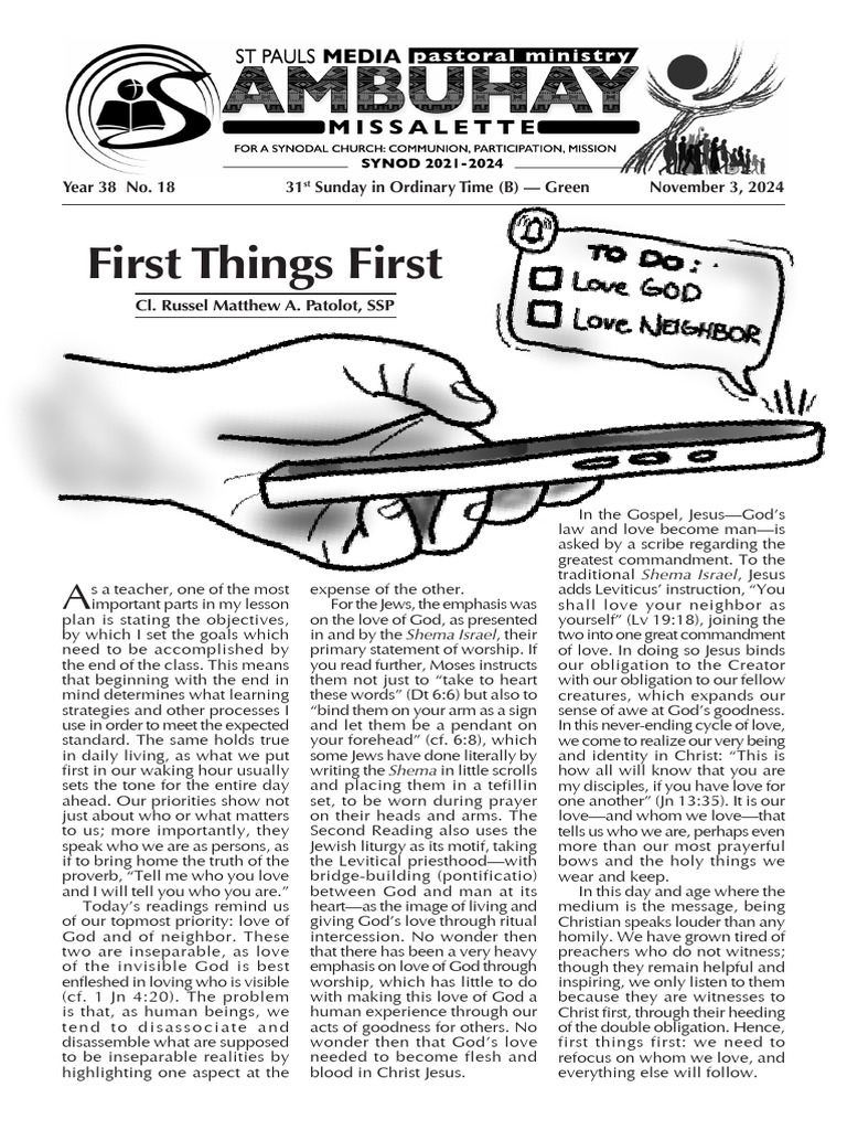 First Things First | PDF | God The Father | Glory (Religion)