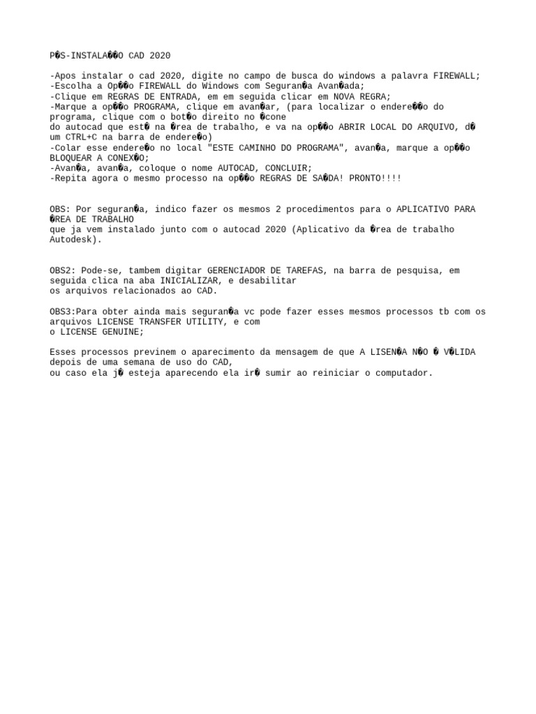 Bloqueio do AutoCAD no Firewall | PDF
