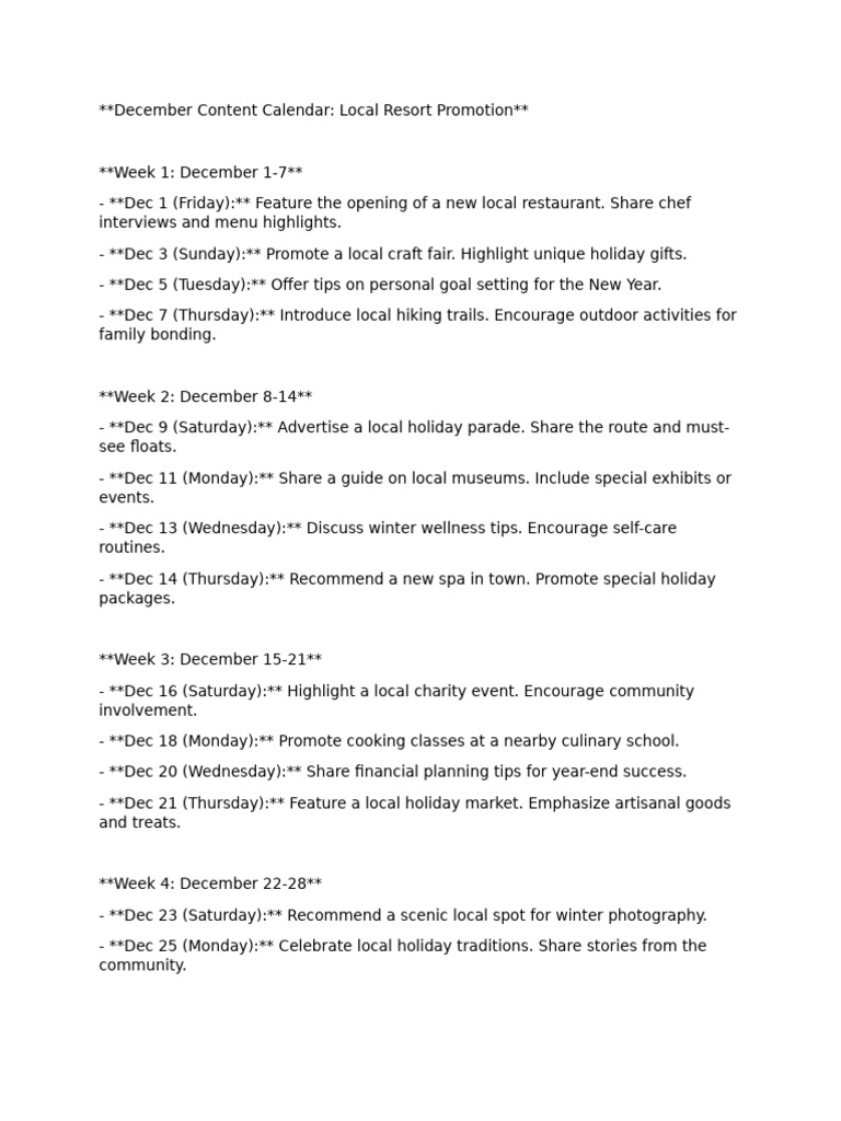 Content Calendar | PDF