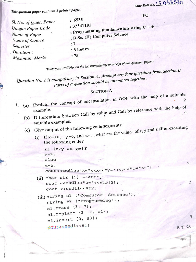 Programming Fundamentals Using C++ | PDF