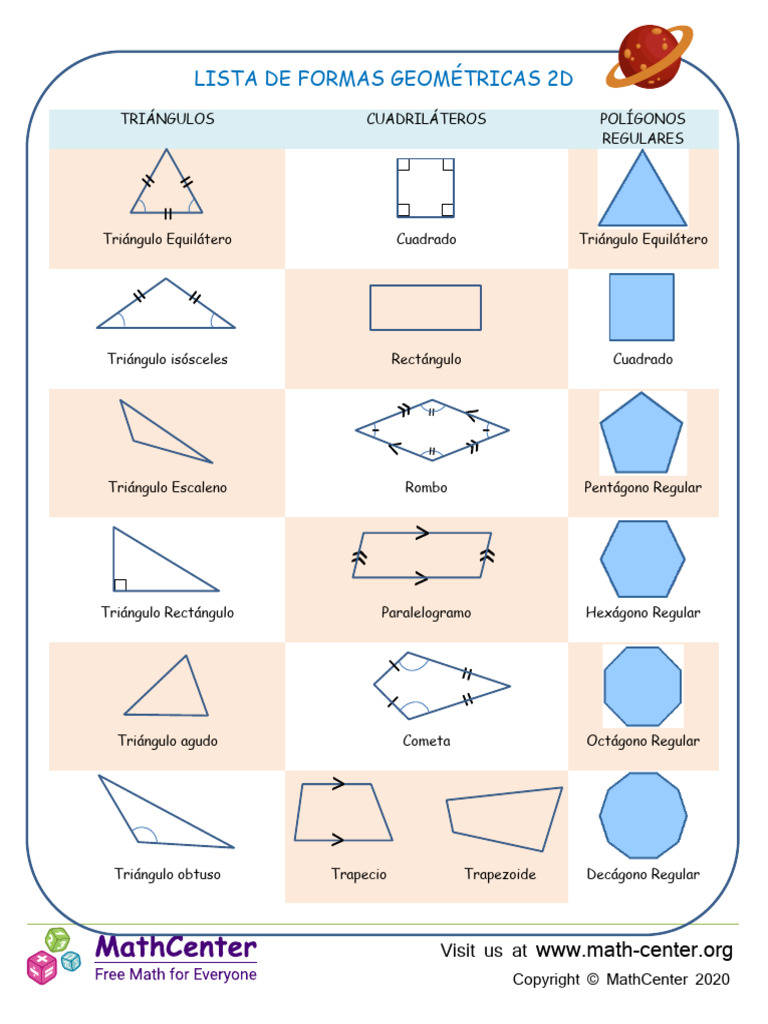 List of Geometric Shapes 2d Noinfo | PDF