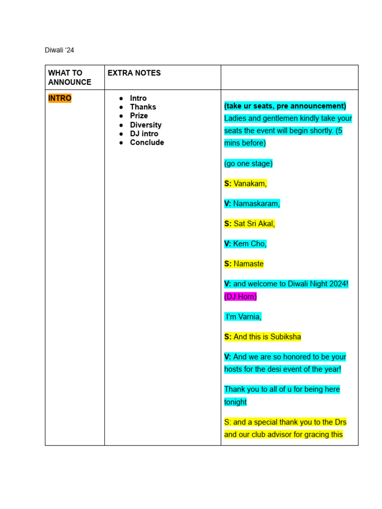 Diwali 24 Script | PDF