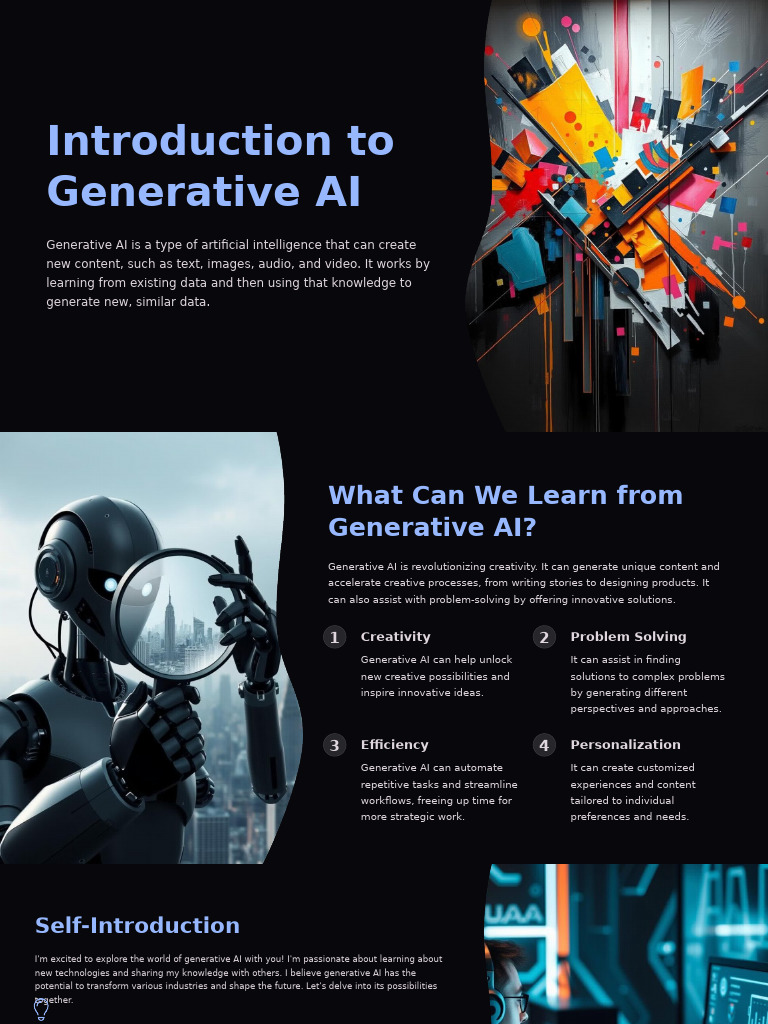 Generative AI: Transforming Creativity and Content | PDF | Artificial ...