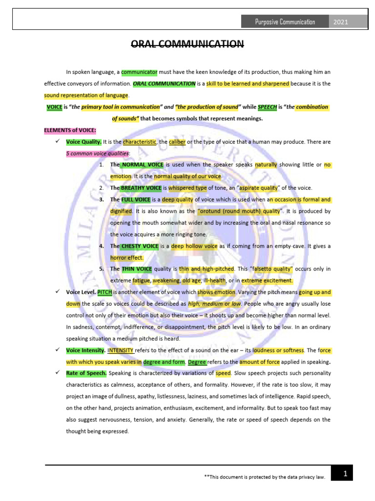 Oral and Public Communication | PDF | Human Voice | Gesture